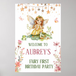 Whimsical Fairy erster Geburtstag Poster