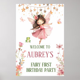 Whimsical Fairy erster Geburtstag Poster
