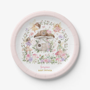 Whimsical Fairy Forest Garden Girl Babydusche Pappteller