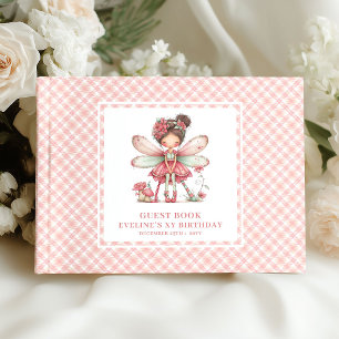 Whimsical Fairy Girl 6. Geburtstag Floral Rosa Gästebuch