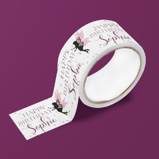 Whimsical Fairy Happy Birthday girlish Satinband