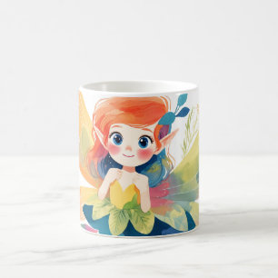 Whimsical Fairy im blühenden Blumengarten Kaffeetasse