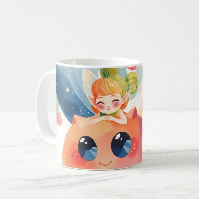 Whimsical Fairy im blühenden Blumengarten Kaffeetasse (Vorderseite Links)