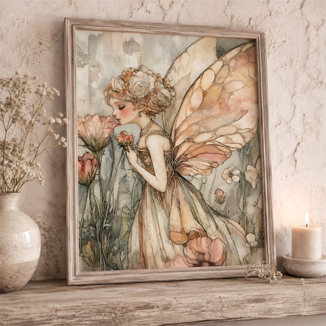 Whimsical Fairy in Hübscher Pfirsichkirche Kunst Poster (Von Creator hochgeladen)