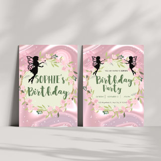 Whimsical Fairy Kindergeburtstag Einladungskarte