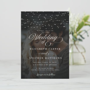 Whimsical Fairy Light Night Foto Hochzeit Einladung