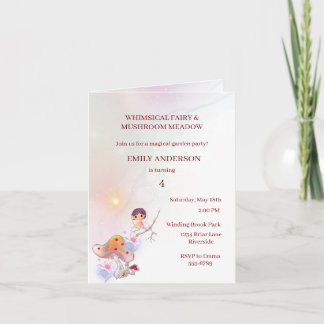 Whimsical Fairy Magical 4. Geburtstag Einladung