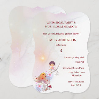 Whimsical Fairy Magical 4. Geburtstag Einladung