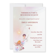 Whimsical Fairy Magique 4e anniversaire Invitation
