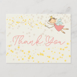 Whimsical Fairy Princess Girl Birthday Vielen Dank Postkarte