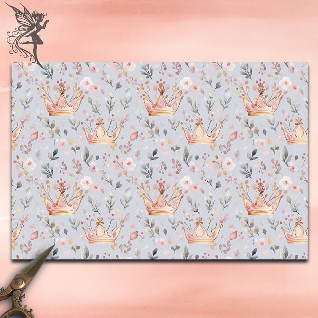 Whimsical Fairy Queen Magical Crown Pastor Pink Seidenpapier (Von Creator hochgeladen)