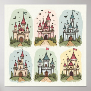 Whimsical Fairy Tale Burgen von Bellinzona Poster