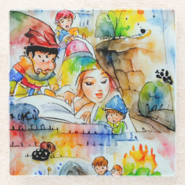 Whimsical Fairy Tale Illustration Glasuntersetzer