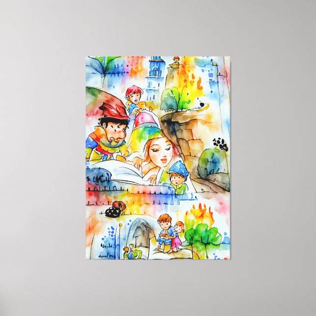 Whimsical Fairy Tale Illustration Leinwanddruck (Vorderseite)