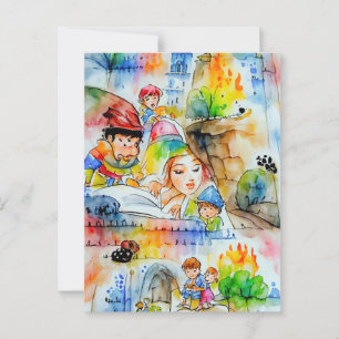 Whimsical Fairy Tale Illustration Postkarte