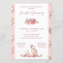 Whimsical Fairy Tale Swan Baby Girl Dusche