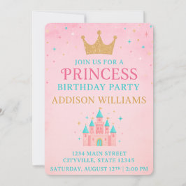 Whimsical Fairytale Princess Burg Geburtstag Einladung