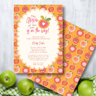 Whimsical Fall Apple Unser Auge Modernes Rosa Einladung