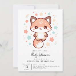 Whimsical Fantasy Fox Baby Dusche Einladung