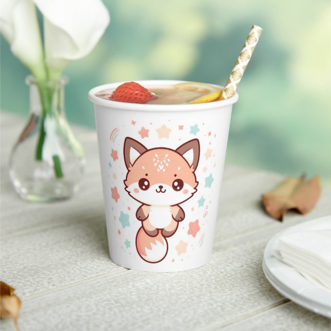 Whimsical Fantasy Fox Baby Dusche Pappbecher (In Situ)