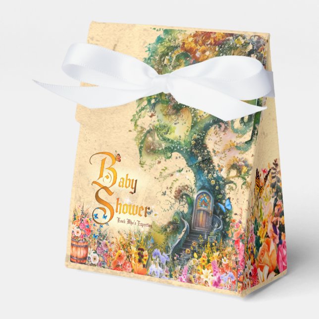 Whimsical Fantasy Garden Baby DuscheTable Confetti Geschenkschachtel (Vorderseite)