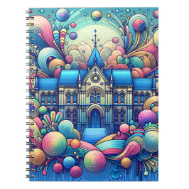 Whimsical Fantasy Gebäude Art Notebook Notizblock