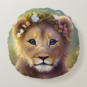 Whimsical Fantasy Niedliche Kawaii-Babylionenkuppe Rundes Kissen