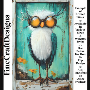 Whimsical Fantasy Steampunk Spaß Vogel BS4 Decoupa Seidenpapier