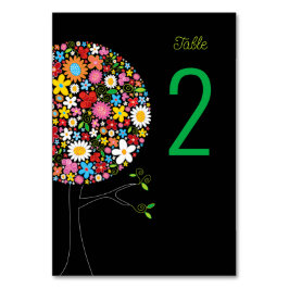 Whimsical farbenfrohe Frühlingsblumen Pop Bäume Bl Tischnummer