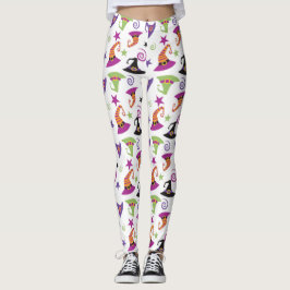 Whimsical farbenfrohe Halloween Hexenhasen Leggings