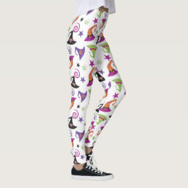 Whimsical farbenfrohe Halloween Hexenhasen Leggings
