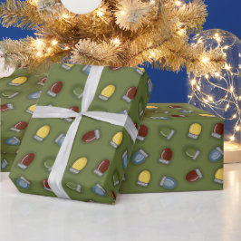 Whimsical farbige Weihnachtslichter Wrappi Geschenkpapier