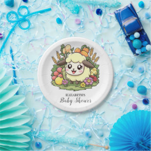 Whimsical Farm Sheep Baby Dusche Pappteller