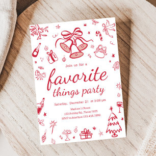 Whimsical Favorite Things Weihnachts-Party Einladung