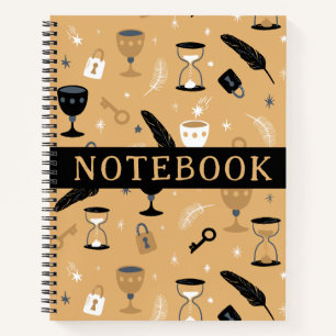 Whimsical Feathers Hourglass Retro Notizbuch
