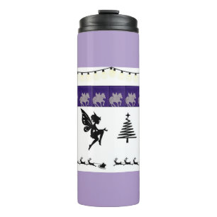 Whimsical , Fee , Santa, Saitenlichter, Schnee Thermosbecher