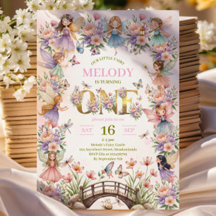 Whimsical Feengarten 1. Geburtstag Einladung
