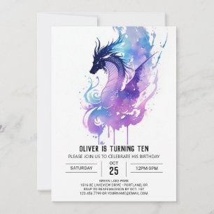 Whimsical Fierce Dragon zum Geburtstag Einladung