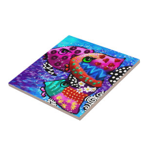 Whimsical Fish Trio farbenfroh Abstrakt nautic Fliese