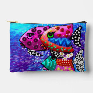 Whimsical Fish Trio farbenfroh Abstrakt nautic Zubehörtasche