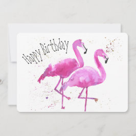 Whimsical, Flamant rose plat carte d'anniversaire