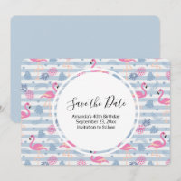 Whimsical Flamingo & Ananas Muster Geburtstag