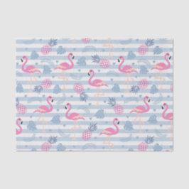 Whimsical Flamingo & Ananas Muster Seidenpapier
