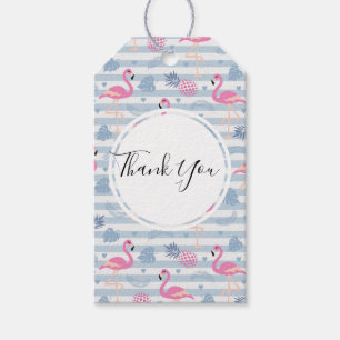 Whimsical Flamingo & Pineappmuster Vielen Dank Geschenkanhänger
