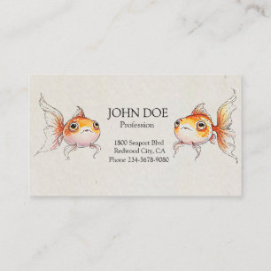 Whimsical Floating Goldfish Visitenkarte