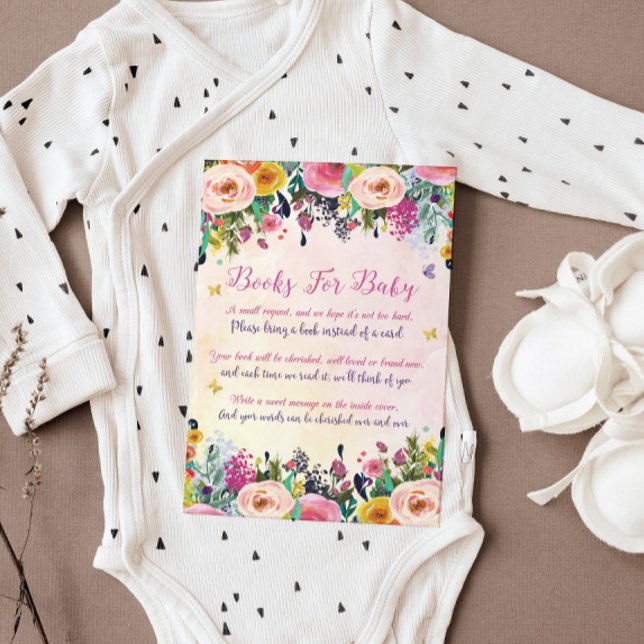 Whimsical Floral Book Request Card Postkarte (Von Creator hochgeladen)