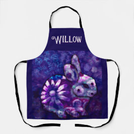 Whimsical Floral Bunny Rabbit Personalisiert Schürze