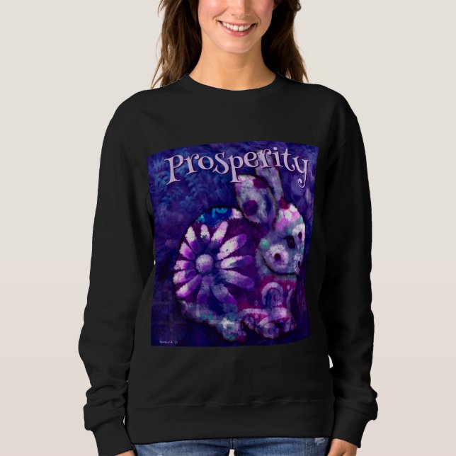 Whimsical Floral Bunny Rabbit Personalisiert Sweatshirt (Vorderseite)