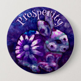 Whimsical Floral Bunny Rabbit Personalized Button