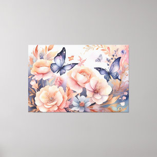 Whimsical Floral Butterfells spielerisches Design Leinwanddruck